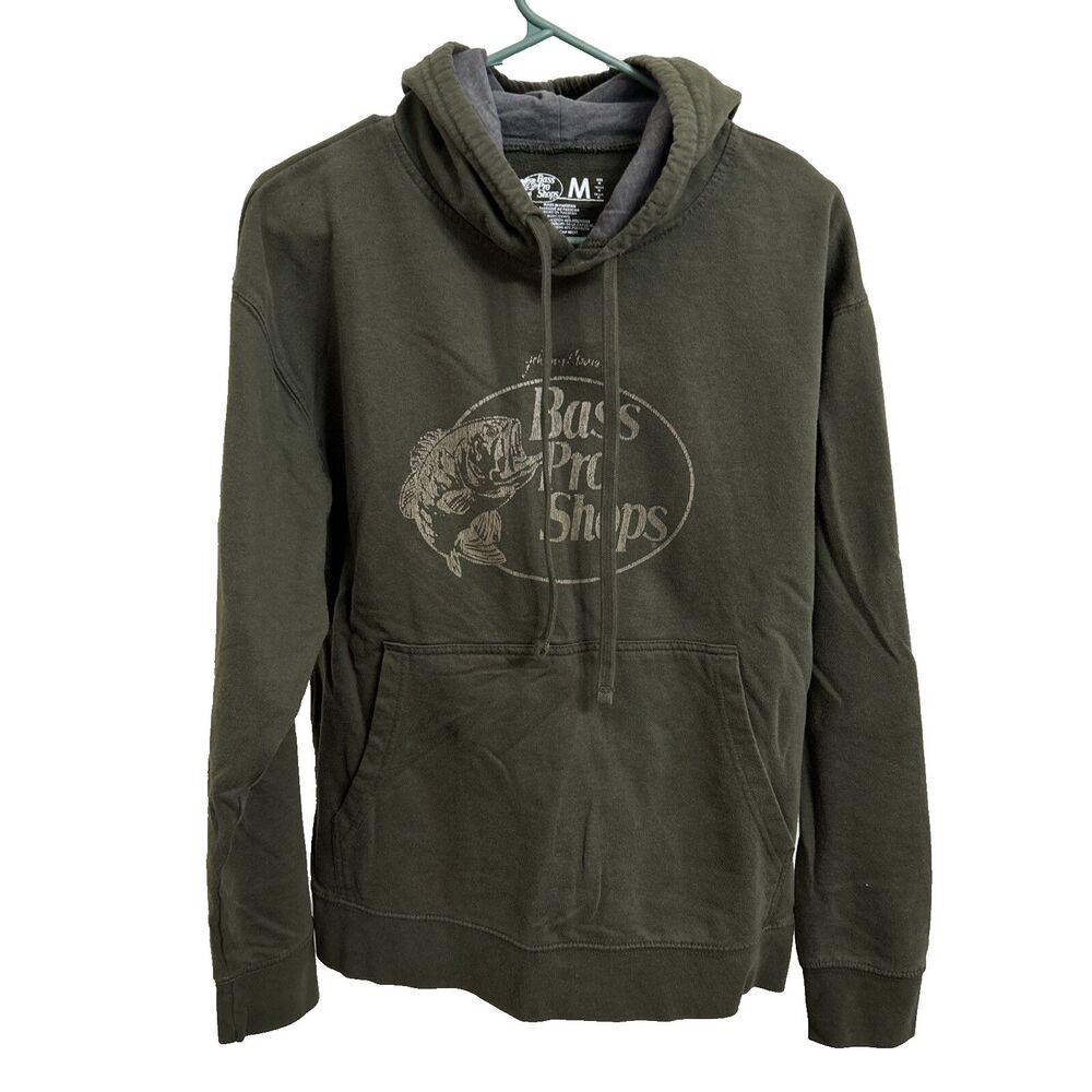 🔥Bass Pro Shops Pullover Hoodie Sweatshirt,‎ Men's Medium, Gray, Logo